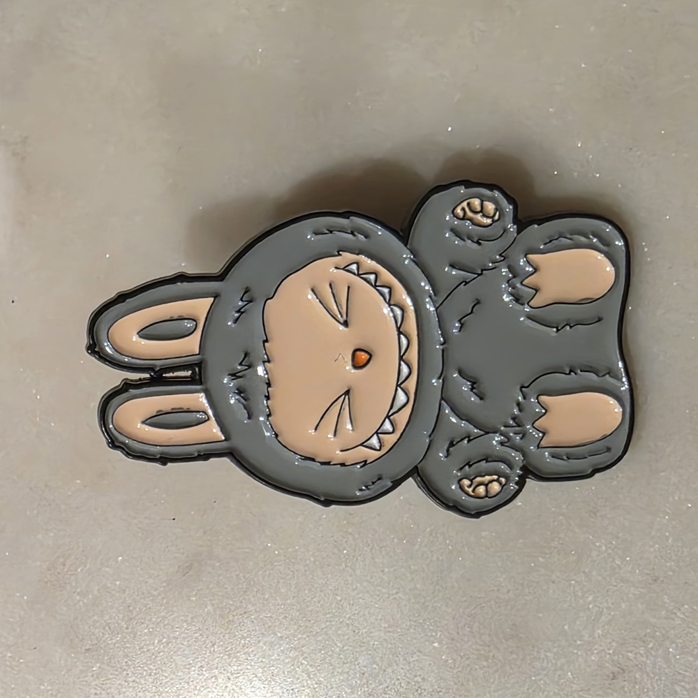 Labubu Have a Seat Hehe gray enamel pin